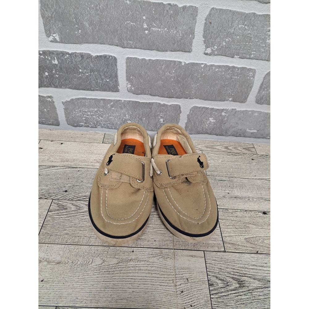 Polo Ralph‎ Lauren Toddler Boy's Boat Tan Shoes Size 8